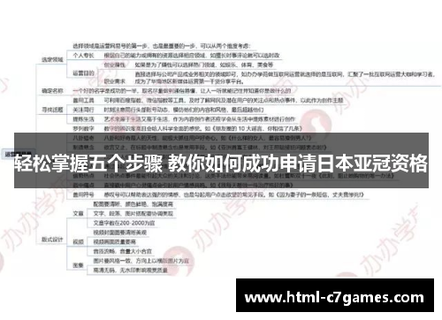 轻松掌握五个步骤 教你如何成功申请日本亚冠资格